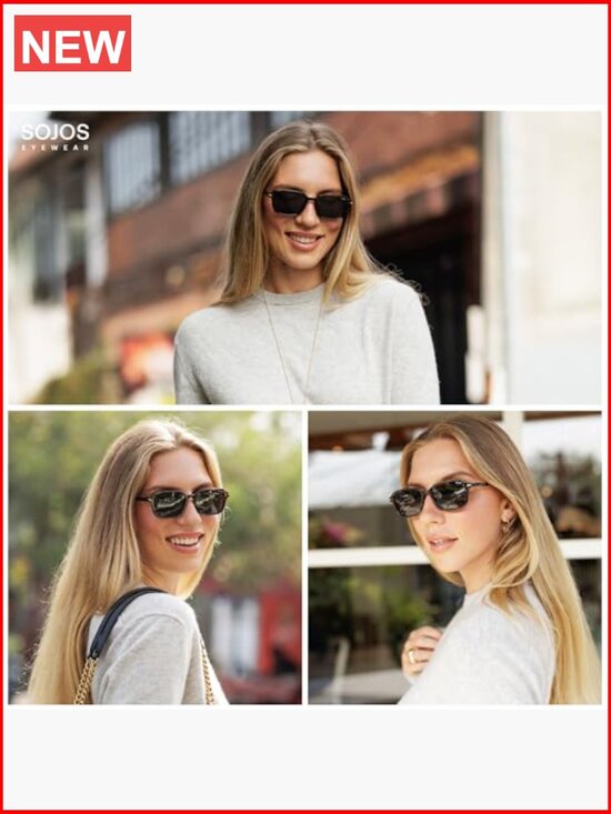 Retro Rectangular Polarized Sunglasses for Women Men UV Protection main image 6